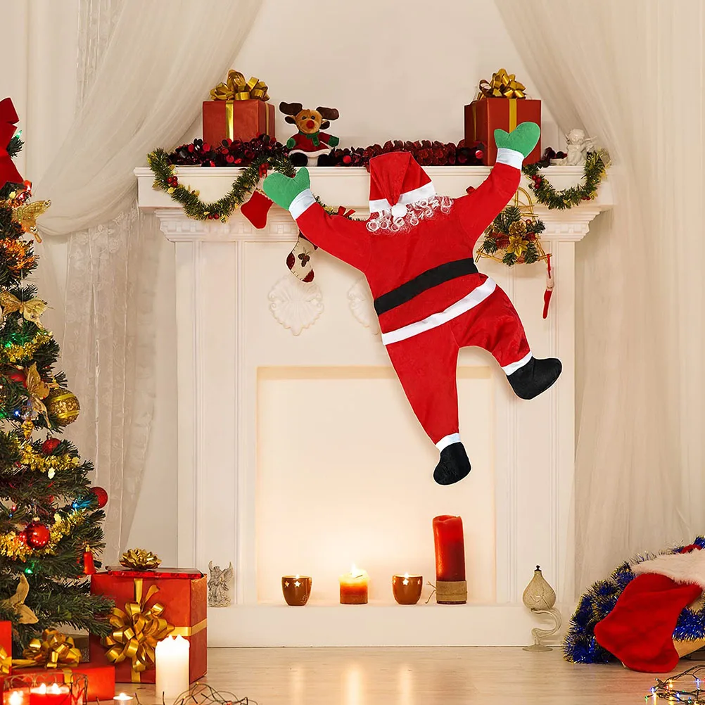 

Christmas 110cm Flannel Hanging Decor Indoor Santa Santa Decoration Decor Outdoor Climbing Gifts Festive Party