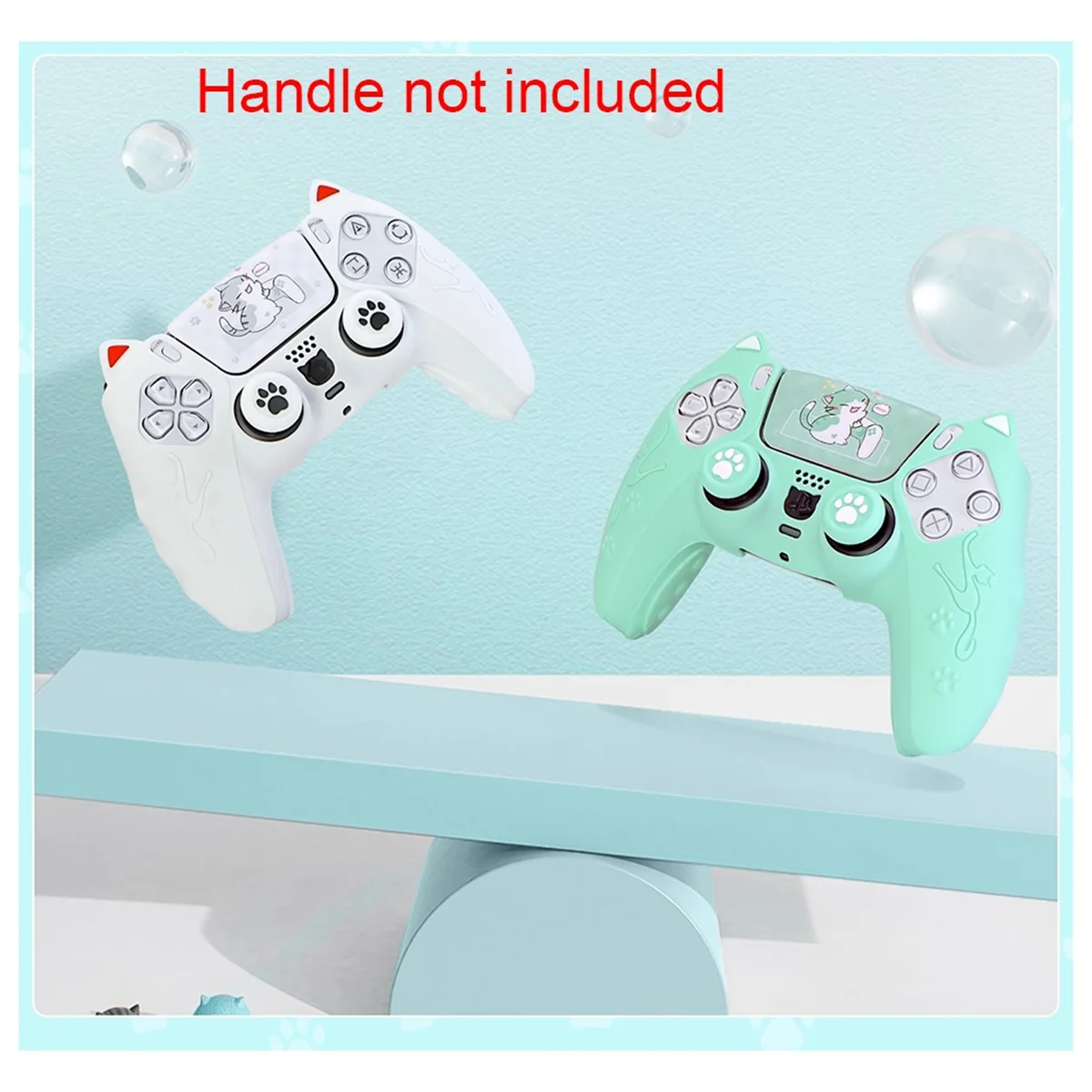 

PS5 Controller Cover Silicone Cartoon Theme Cat Ear Handle Protective Cover for
