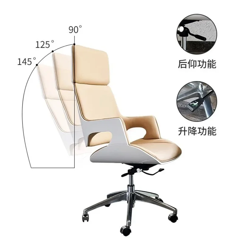 Work Computer Office Chair Living Room Designer Armchair Ergonomic Leather Rolling Chair Swivel Silla De Escritorio Furniture