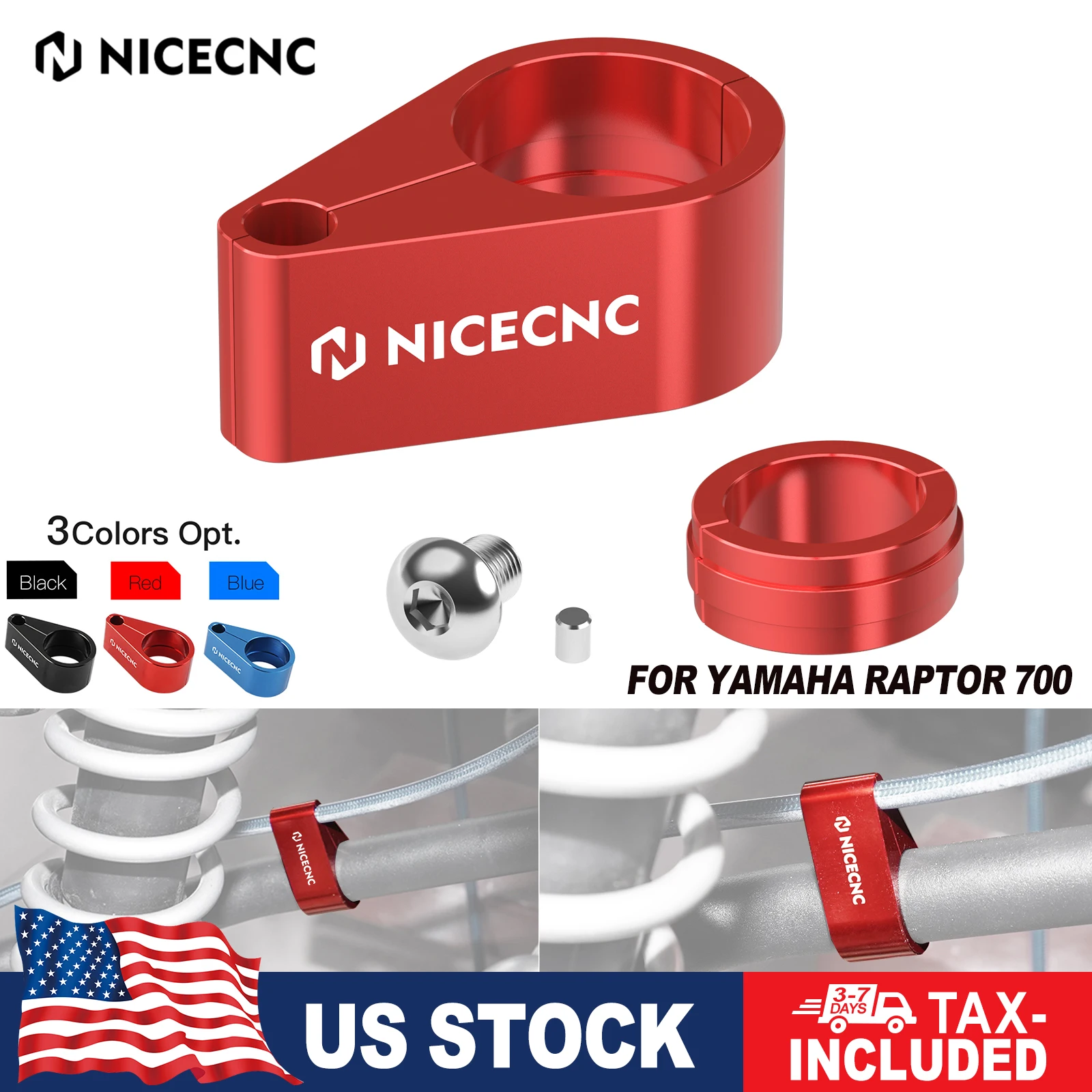 

Зажимы тормозной магистрали NICECNC Raptor 700 для Yamaha Raptor 700 2006-2011 2013-2023 Raptor 700R 2012-2023, обработанные алюминиевым сплавом с ЧПУ