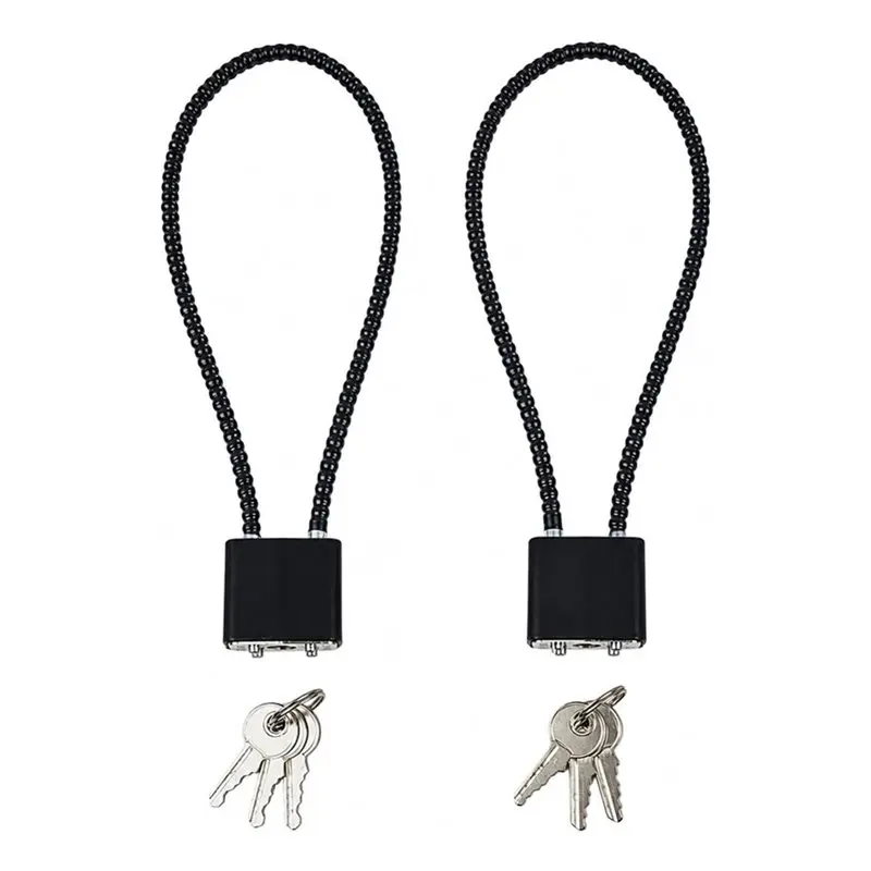 SHGO-2Pcs 15 Inch Steel Lock Keyed Flexible Steel Cable Lock Keyed Wire Lock Cable With Keys For Bicycle Cabinet Fence Gate