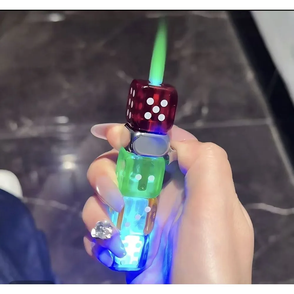 

Metal New Luminous Cool Sieve Lighter with Light, Windproof Pink Flame, Rotatable Creative Men's Gift Cigarette Lighter