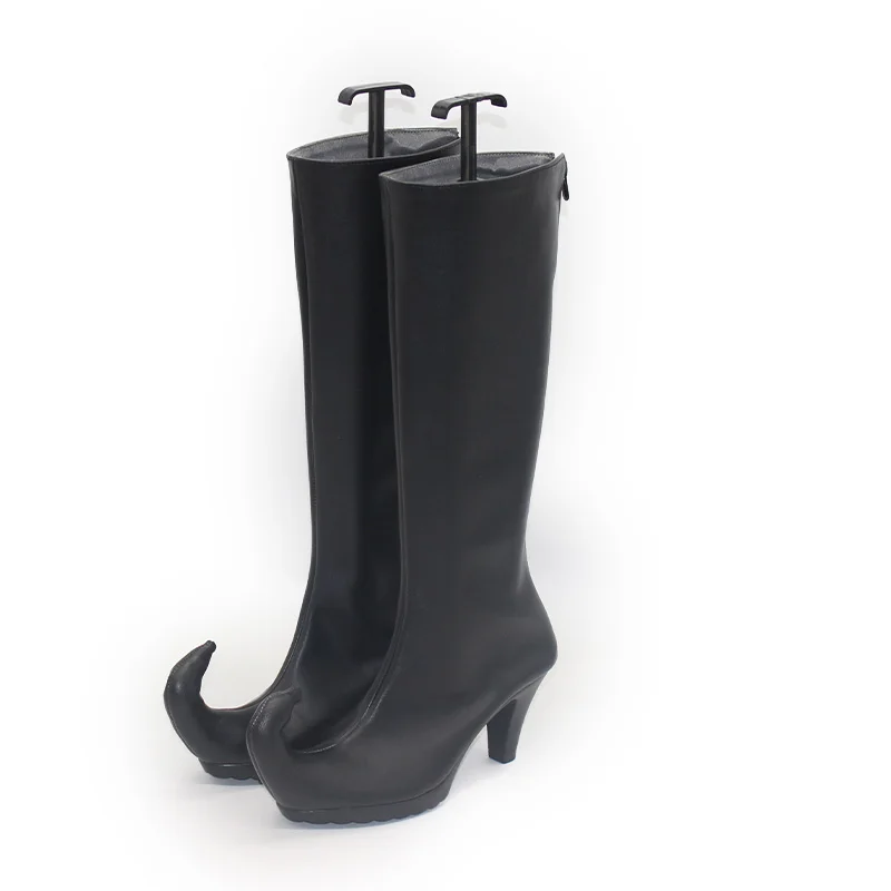 Scarpe da costume cosplay Soul Eater Blair Stivali da festa di Halloween in ecopelle neri fatti a mano