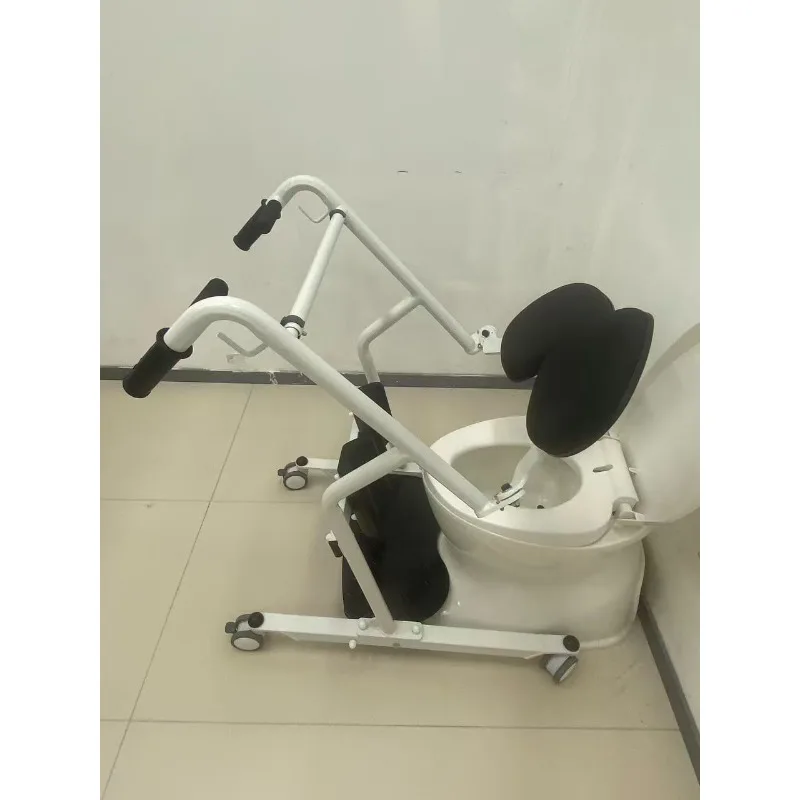 Heavy Duty 3-in-1 Mobile Patient Transfer Chair Wide Seat for Safe Patient Moving Convertible to Shower Commode & Wheelchair