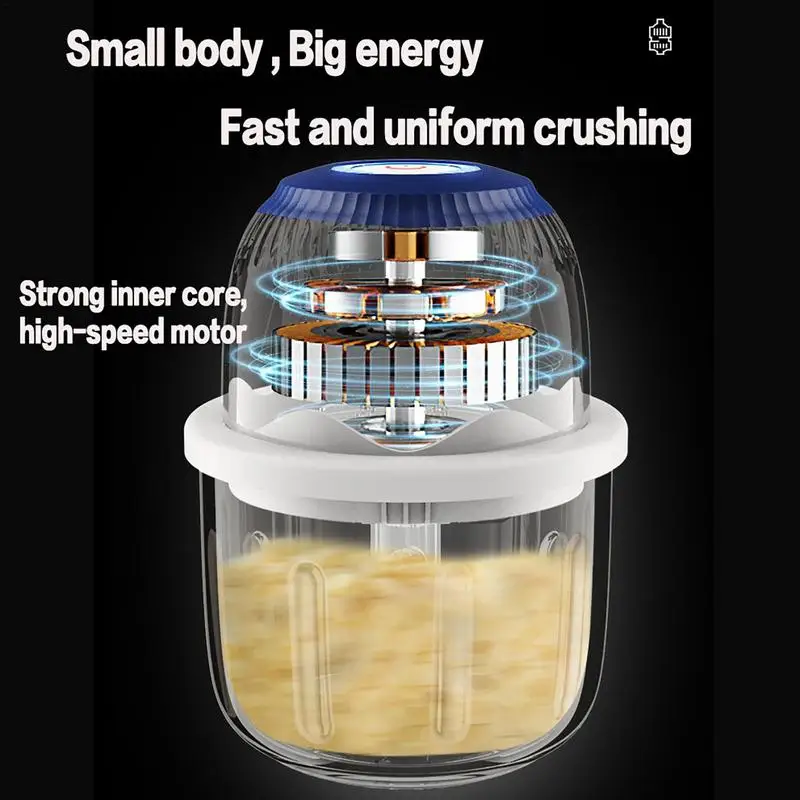 Electric Mini Food Chopper Garlic Grinder Onion Grinder Rechargeable Vegetable Chili Meat Cutter Household Kitchen Accessories