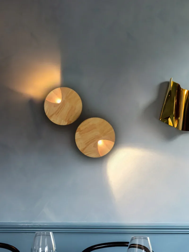Japanese-style wall lamp, living room background wall, corridor decorative lamp, log wind simple hotel, bed and breakfast bedro