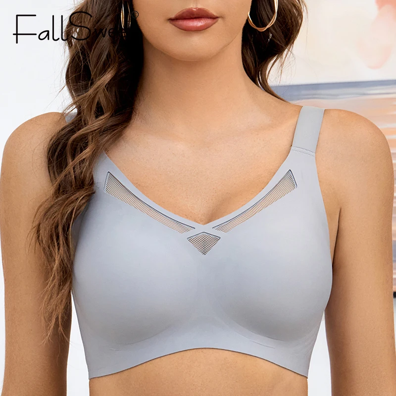 FallSweet Seamless Bras for Women Comfort Wireless Bra Lightly Lined Bralette with Removable Pad L to 3XL