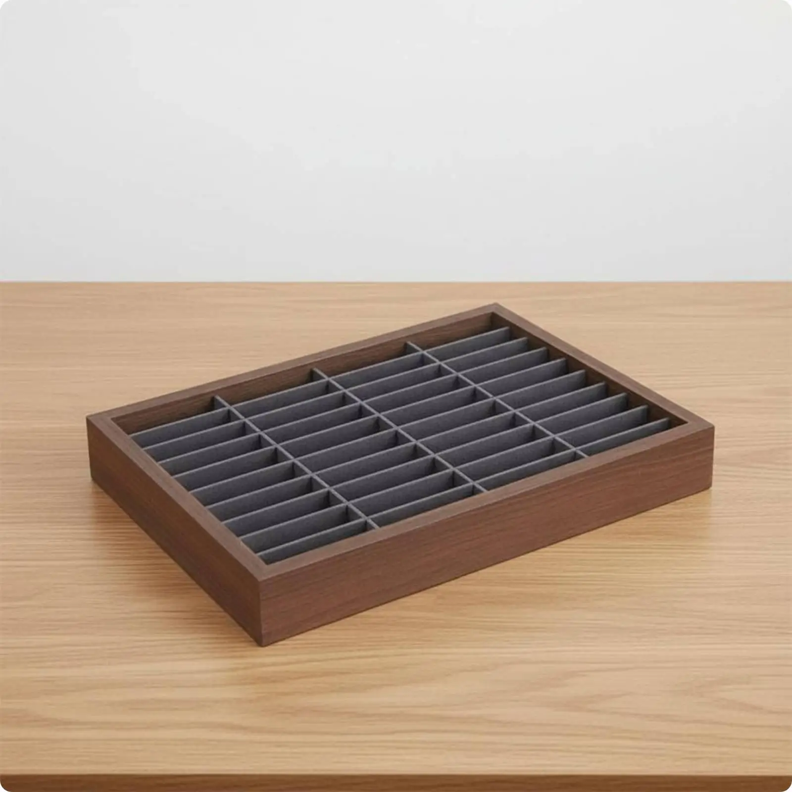 Organizer Tray for Jewelry Bracelet Display Wood Grain Box 40 Slots Jewelry Packaging for Home or Business - view 5