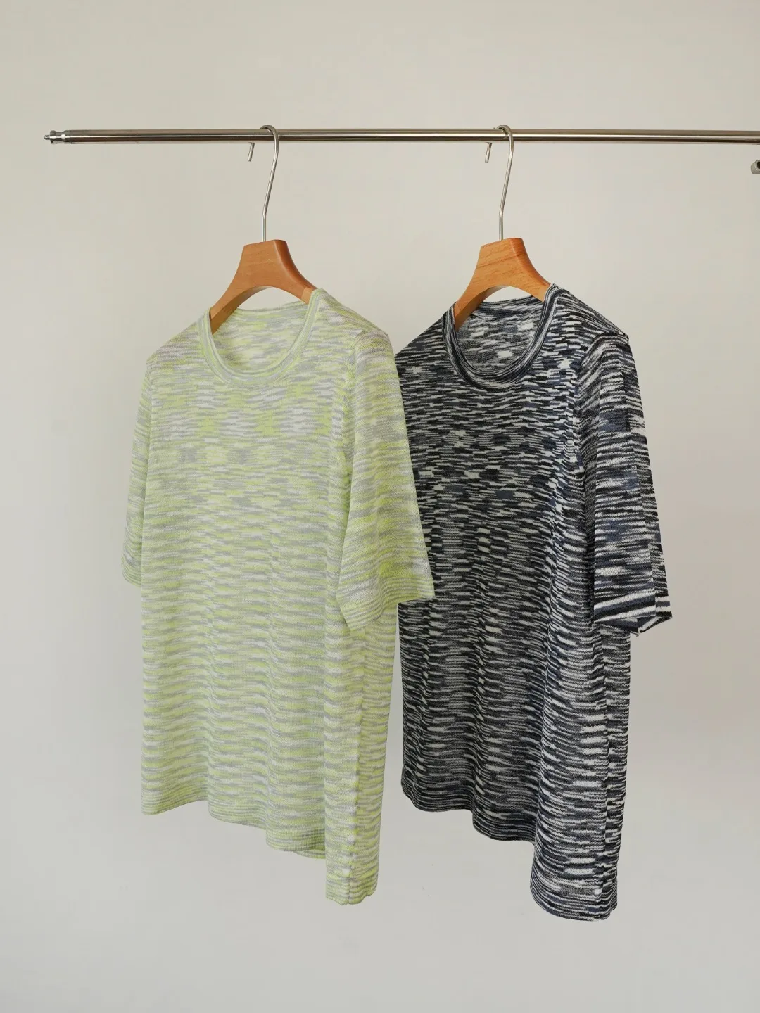 

Summer New Loose Knitted ort Sve round Ne T-irt Women's Casual Lightweight adient Sle Comfortable Breathable