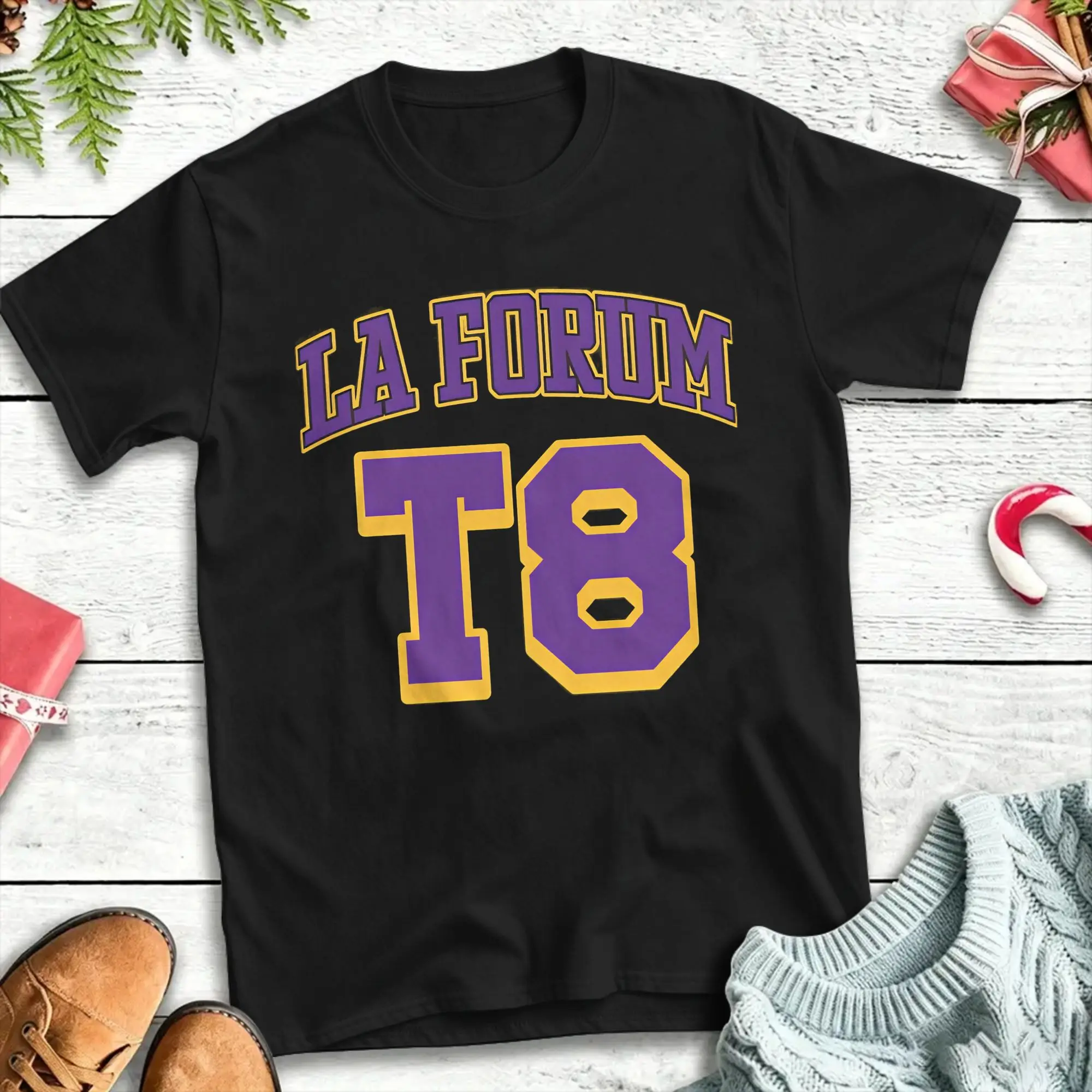 LA Forum Event T8 Cotton T Shirt For Men Summer  Y2K Casual T-Shirts Trendy Cool Tee Shirt Plus Size Casual Clothing