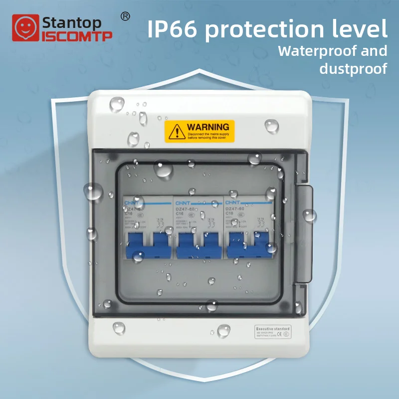 PC Plastic waterproof distribution box  Electrical IP66 surface mounted circuit breaker Switch box indoor outdoor