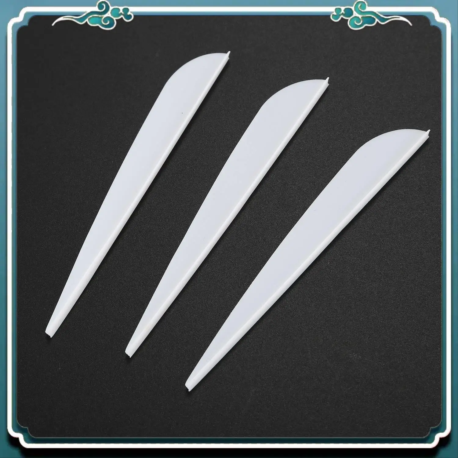 ที่เชื่อถือได้ Arrows Vanes 4 นิ้วพลาสติก Feather Fletching สําหรับ DIY ยิงธนู Arrows 100 แพ็ค (Blue & White)