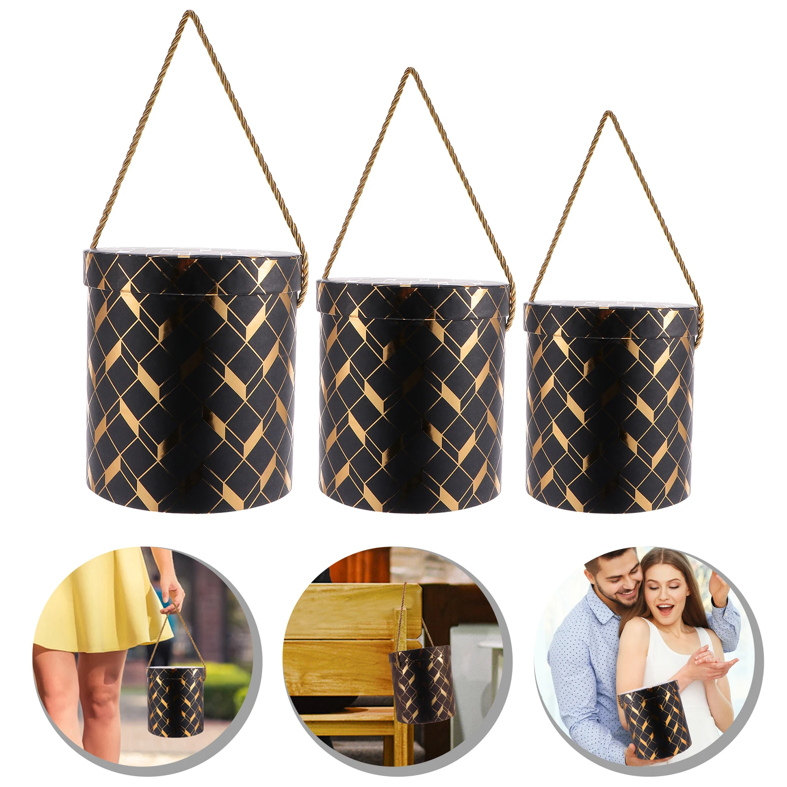 

3 pcs Set Premium Wrapping Storage Holder Party Favor Boxes For Wedding Christmas New Year Festival Decoration Gift