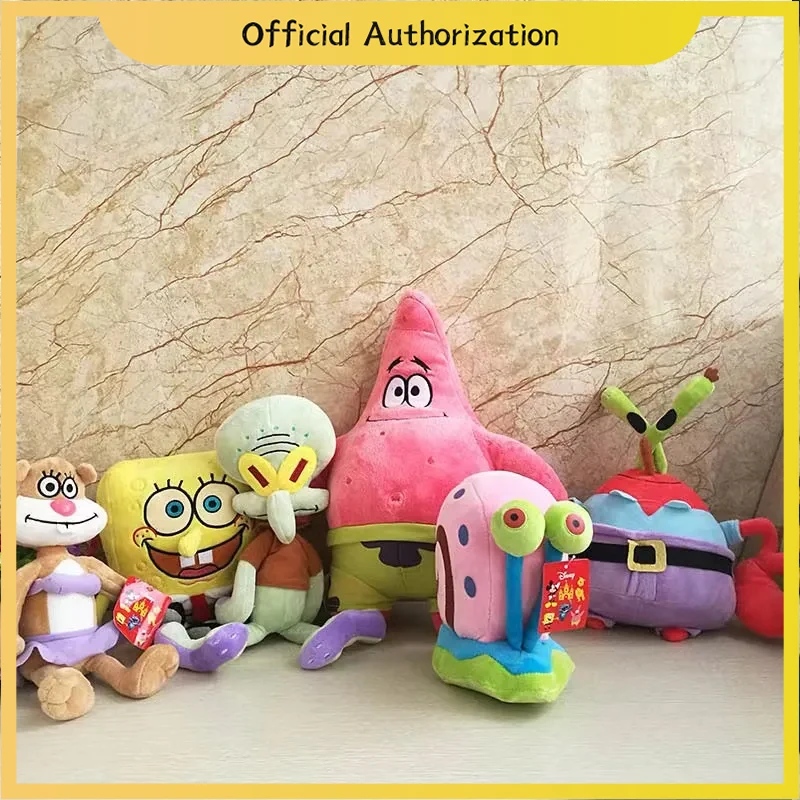 20-30CM SpongeBob SquarePants Plush Toy Patrick Star Anime Gary Squidward Cartoon Doll Mr.Krabs Stuffed Plankton Sandy Gift