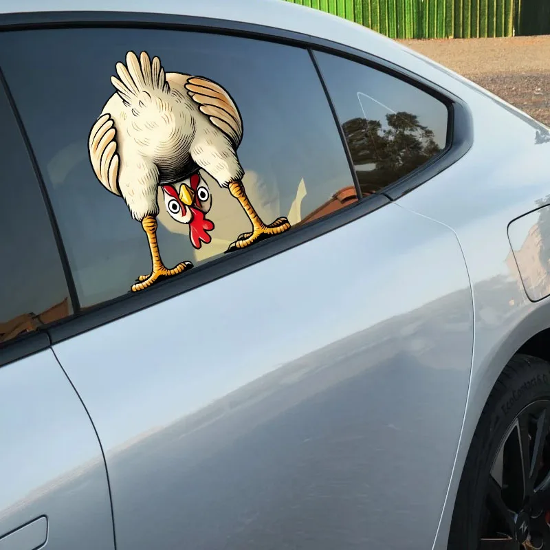 

5.1 inch X 6.1 inch Popular Cartoon Chicken Stickers Funny and Lively Chicken Car Stickers Car Fuel Tank Vinyl Stickers