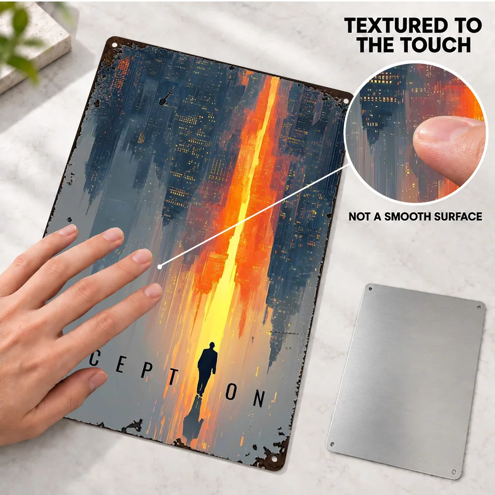 Inception Movie Printed Poster Personalized Aluminum Metal Sign Cinematic Design Wall Art For Man Cave Cinema Enthusiast Gift