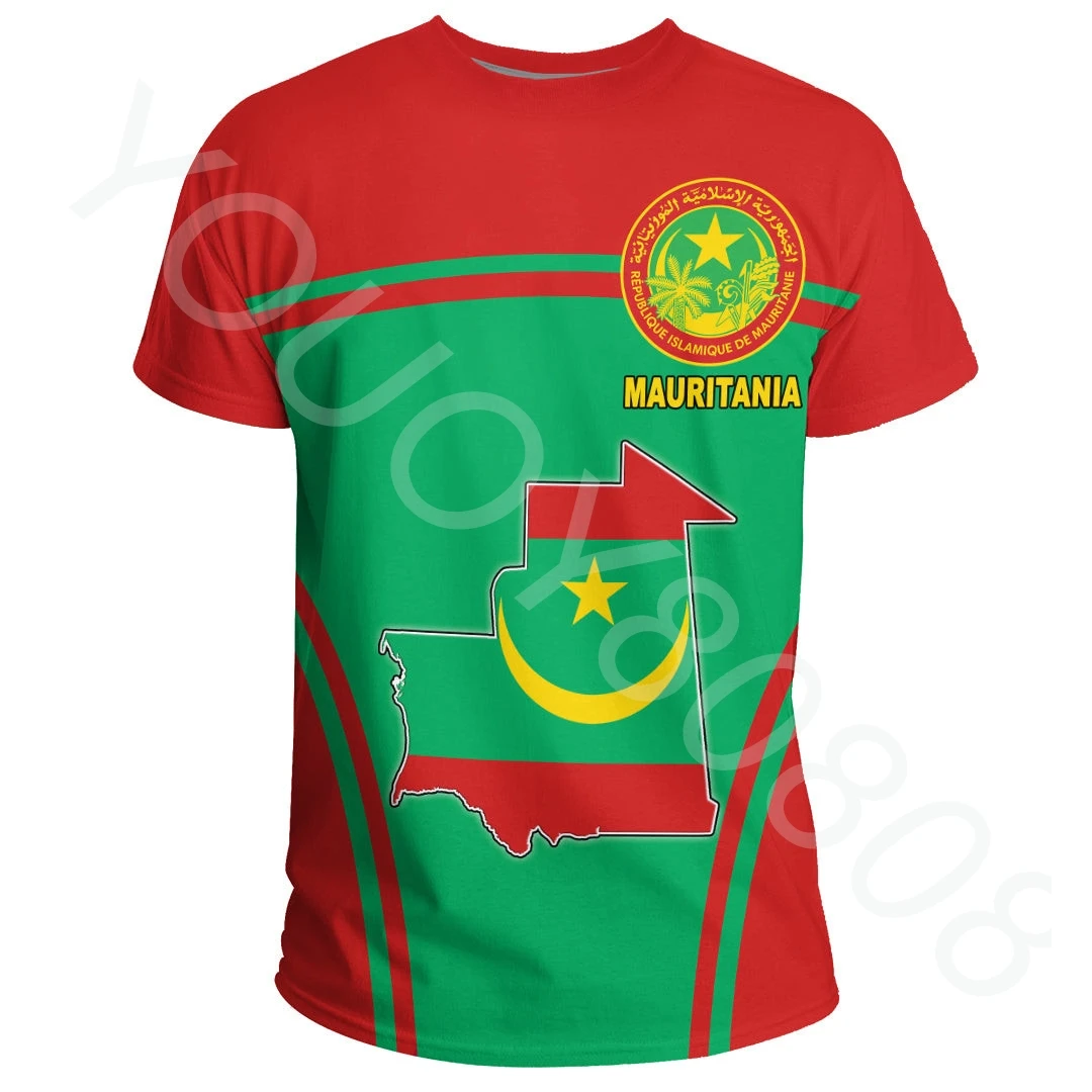 

New Summer Casual Sweatshirt Africa Zone Clothing - Mauritania Active Flag T Shirts Street Style for Men and Women