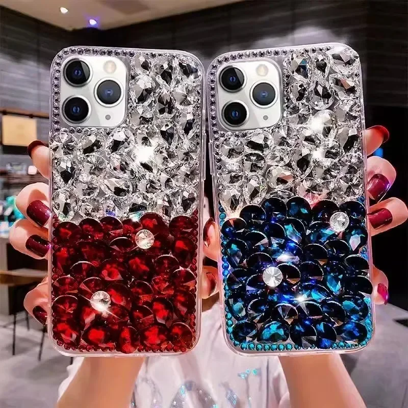 Luxury Gemstone Bling Rhinestone Diamond Phone Case for Iphone 15Pro 14Plus 13 Pro 12 Mini 11Pro MAX XSMAX XR 16 PLUS Cover viv