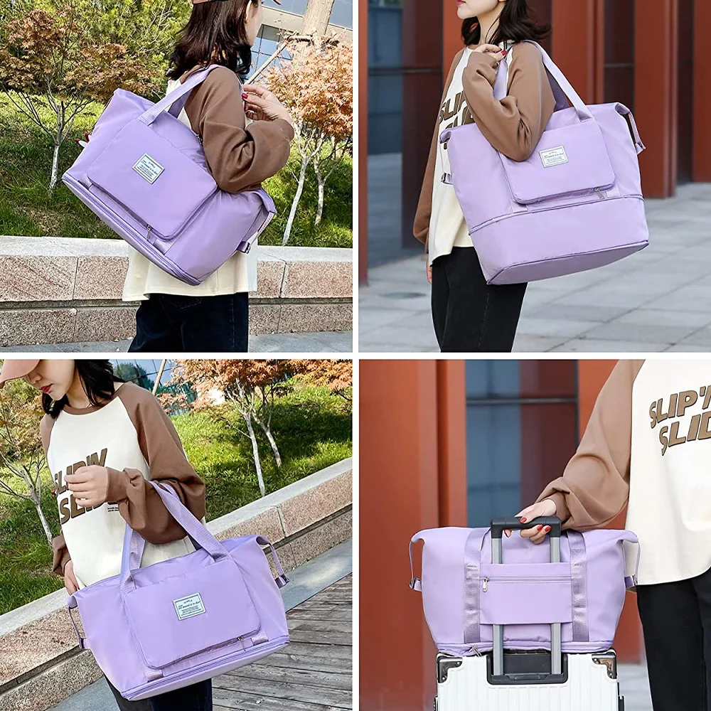 Bolso plegable de gran capacidad para mujer, bolsa de viaje, bolso de mano, bolso de hombro