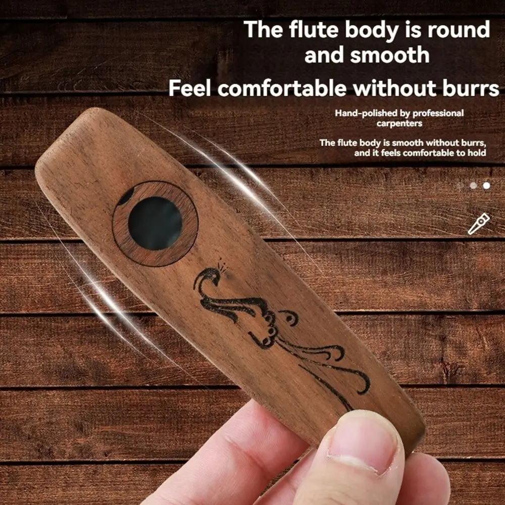 Creative Wooden Kazoo Professional Portable Accompaniment Kazoo Lightweight Wear-resistant Wind Instrument Beginners