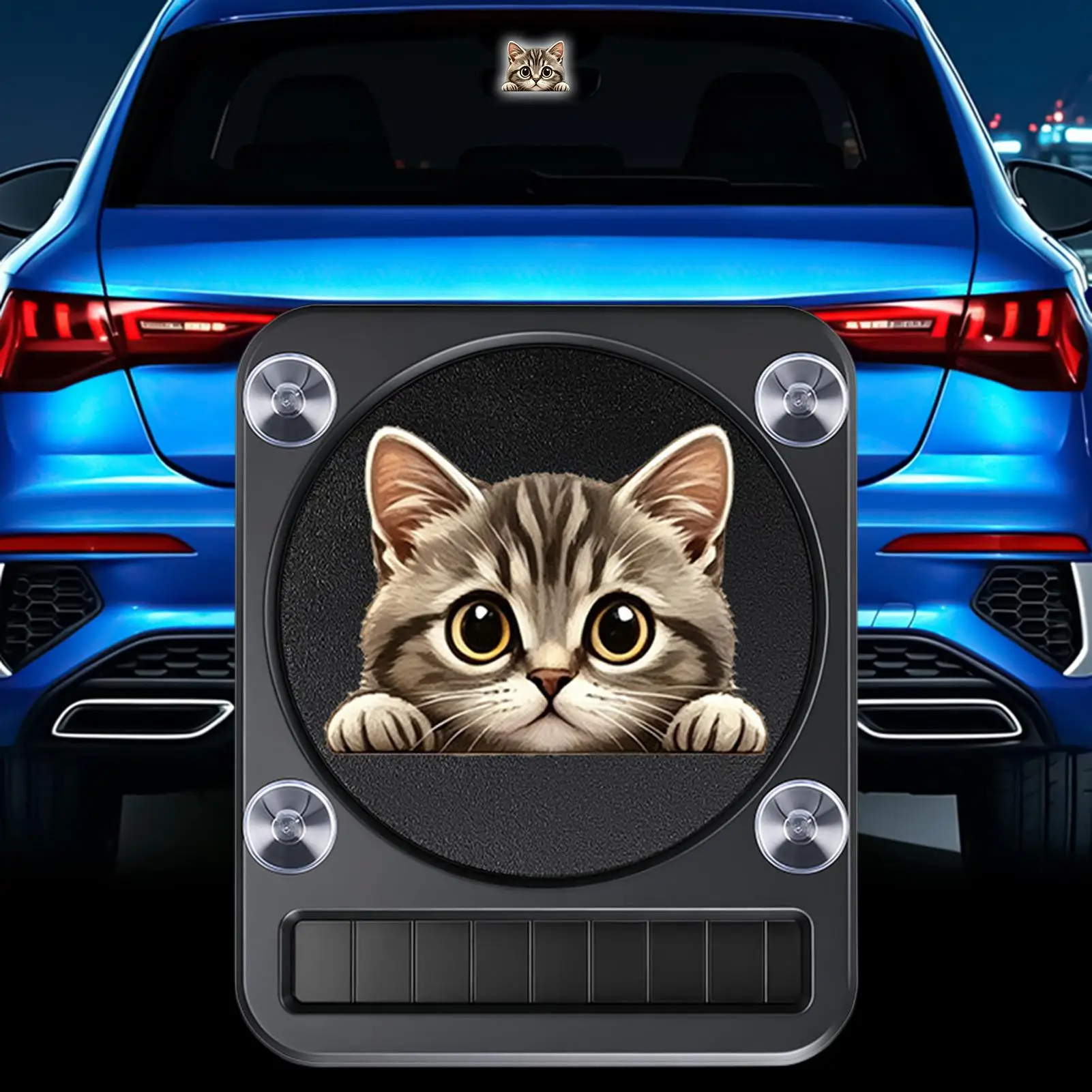 LED Windshield Ambient Lighting Cute Cat Warning LED Car Window Light Color-changing Rechargeable Car Accessories For Sedan SUV