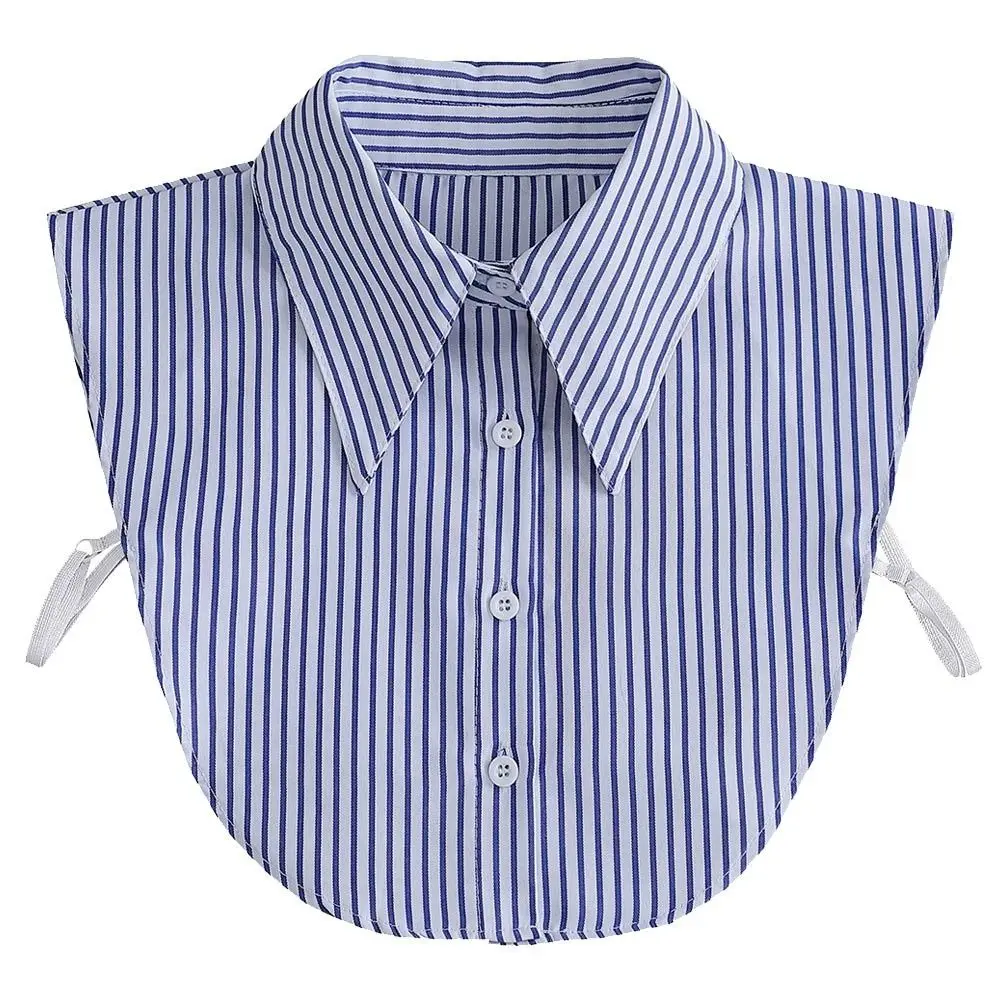 

New Detachable Fake Collar Blue Stripes Lapel Half Shirt False Collar Women Girls Apparel Accessories