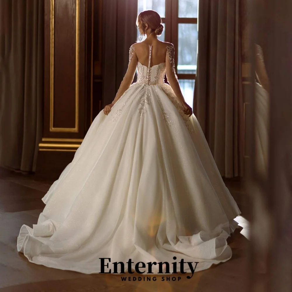 맞춤형 튤 버튼 웨딩 드레스 섹시한 스위트하트 여성용 매력적인 심플 레이스 아플리케 신부 드레스 베스티도스 데 노비아