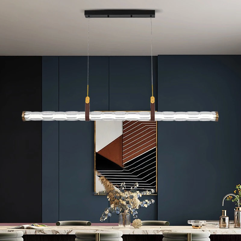 

Italian style light luxury water patterned glass pendant light modern simplicity restaurant exhibition hall pendant light