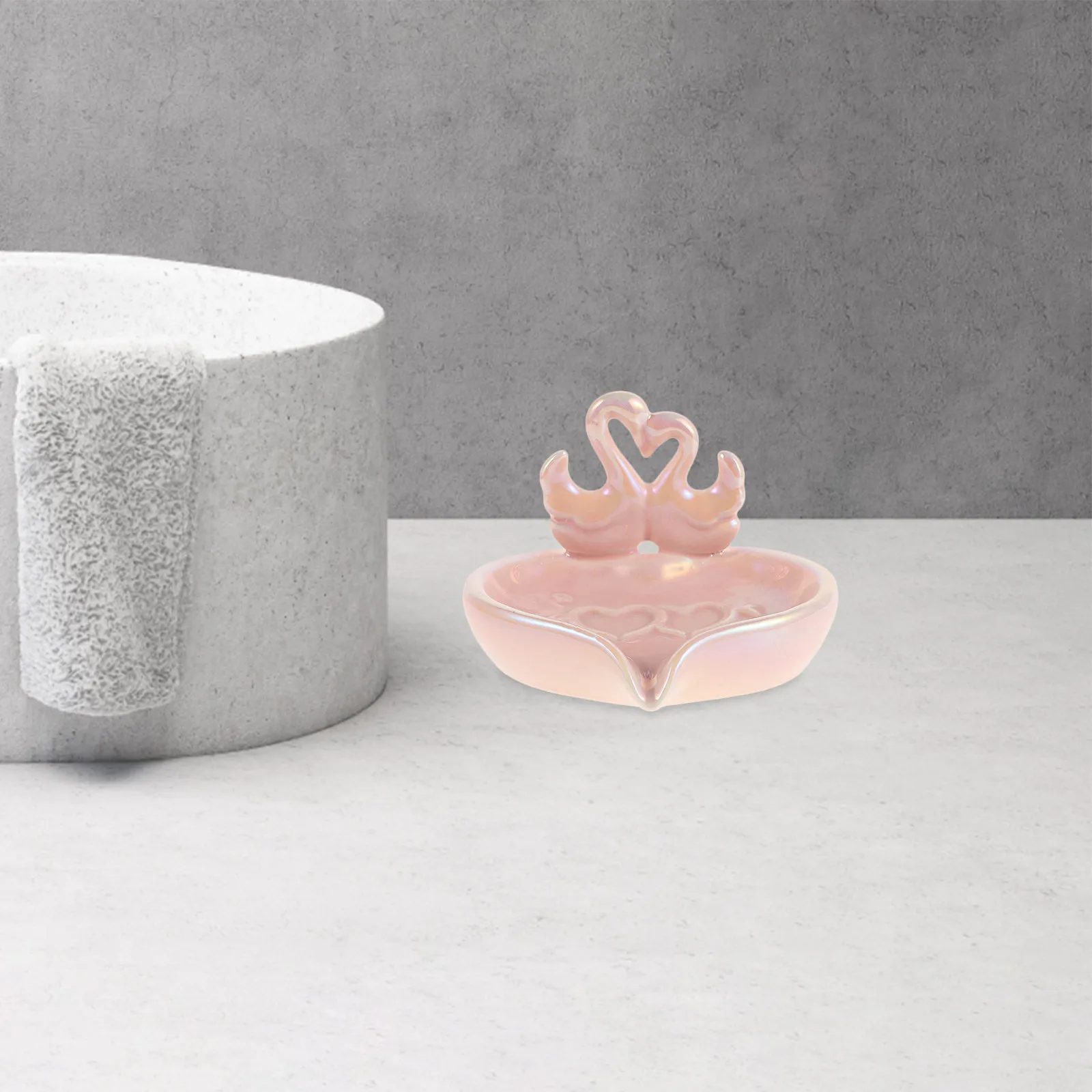 

Керамическая мыльница в форме лебедя с самоотводом воды для ванной комнаты, раковины, душа, столешницы – декоративная, компактная, милая подставка для мыла