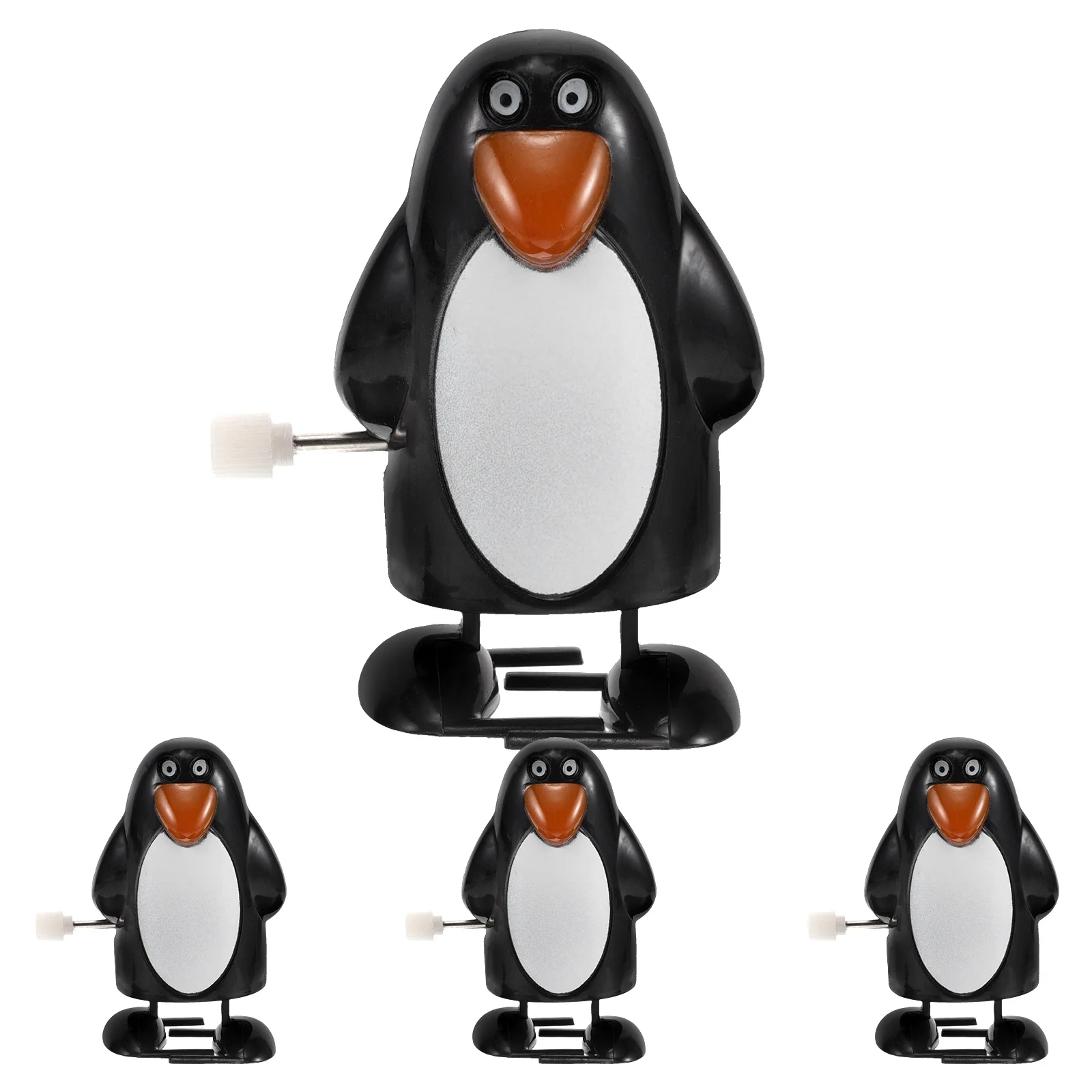 4 Pcs Filling Clockwork Toy Penguin Student Christmas Presents Plastic Walking Animal Toys