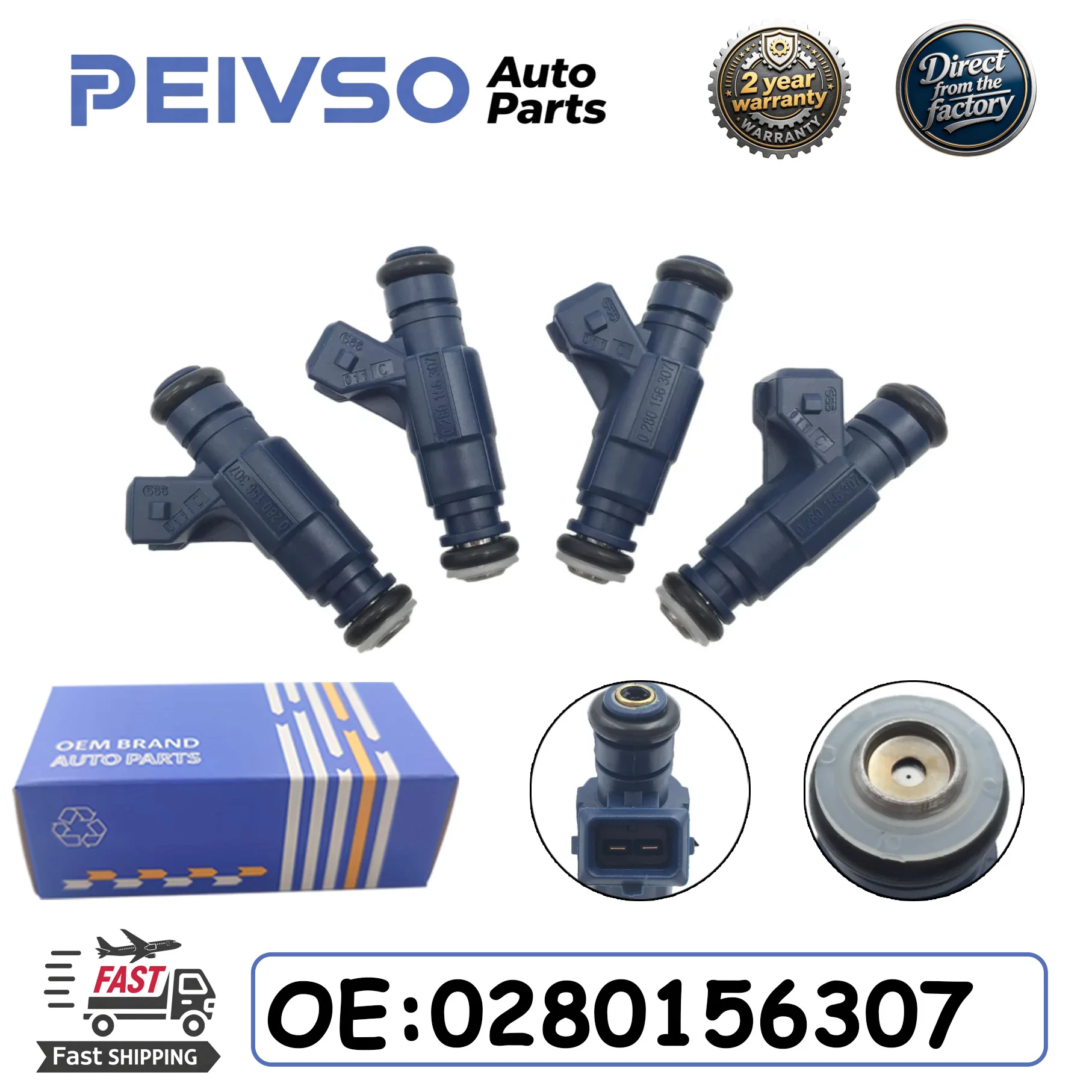 PEIVSO 4pcs/lot Fuel injector 0280156307 F01P00P018 1104100A11 For Changan Star Benben Yuexiang Dongfeng Xiaokang  K17 K07