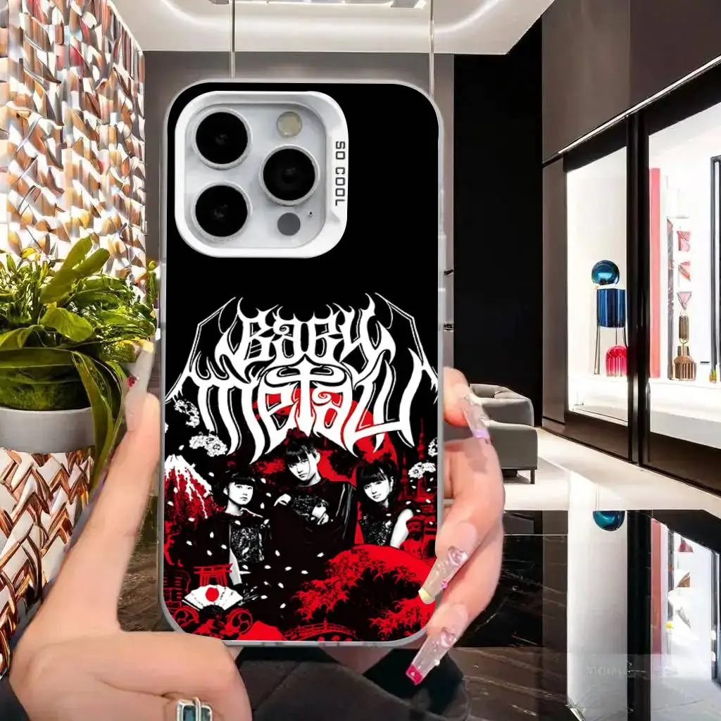 1 قطعة B-Babyetal اليابانية المعبود جراب هاتف IMD اللون الفضي شل آيفون 17 16 15 14 13 12 11 برو ماكس زائد #3