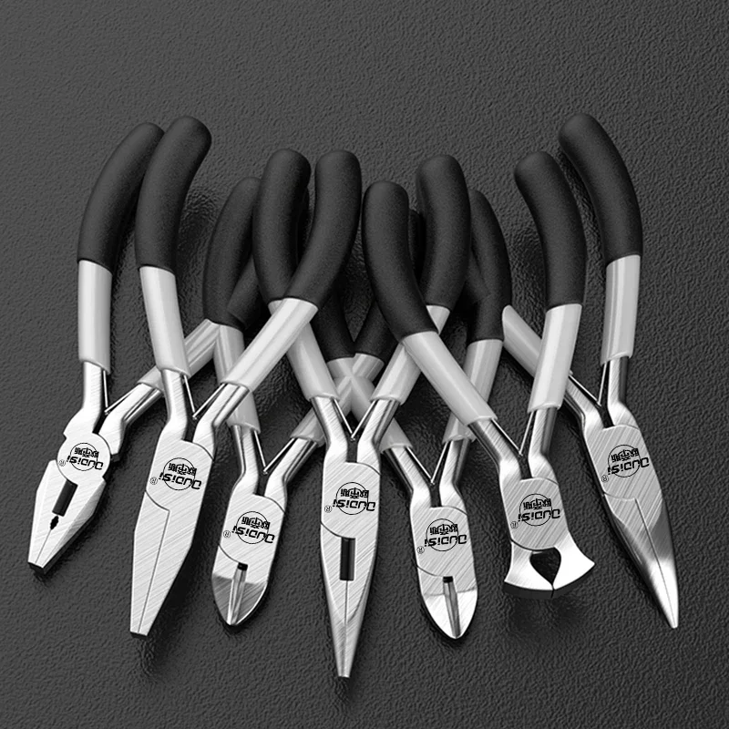 8 Pcs/Set Carbon Steel Jewelry Plier Sets Mini Jewelry Pliers Flat Nose / Sharp-Nose 5inch Mini Diagonal Pliers  Hand Tools Kit