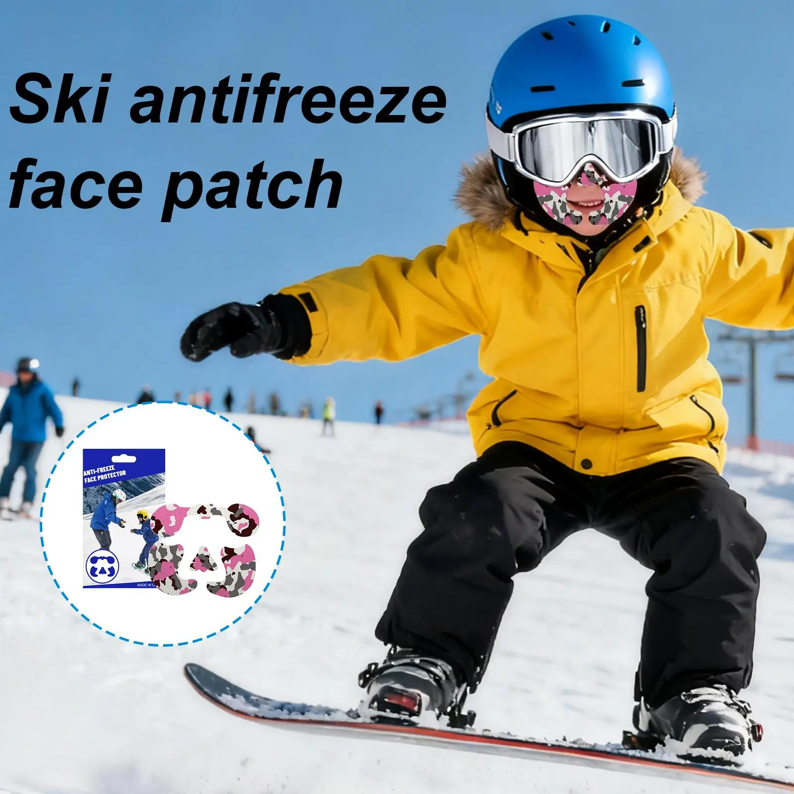 Ochraniacz na twarz do snowboardu, oddychający, chroniący przed zamarzaniem, ochrona przed zimnem, naklejki na twarz na zimę, do wędkowania pod lodem, wspinaczki.