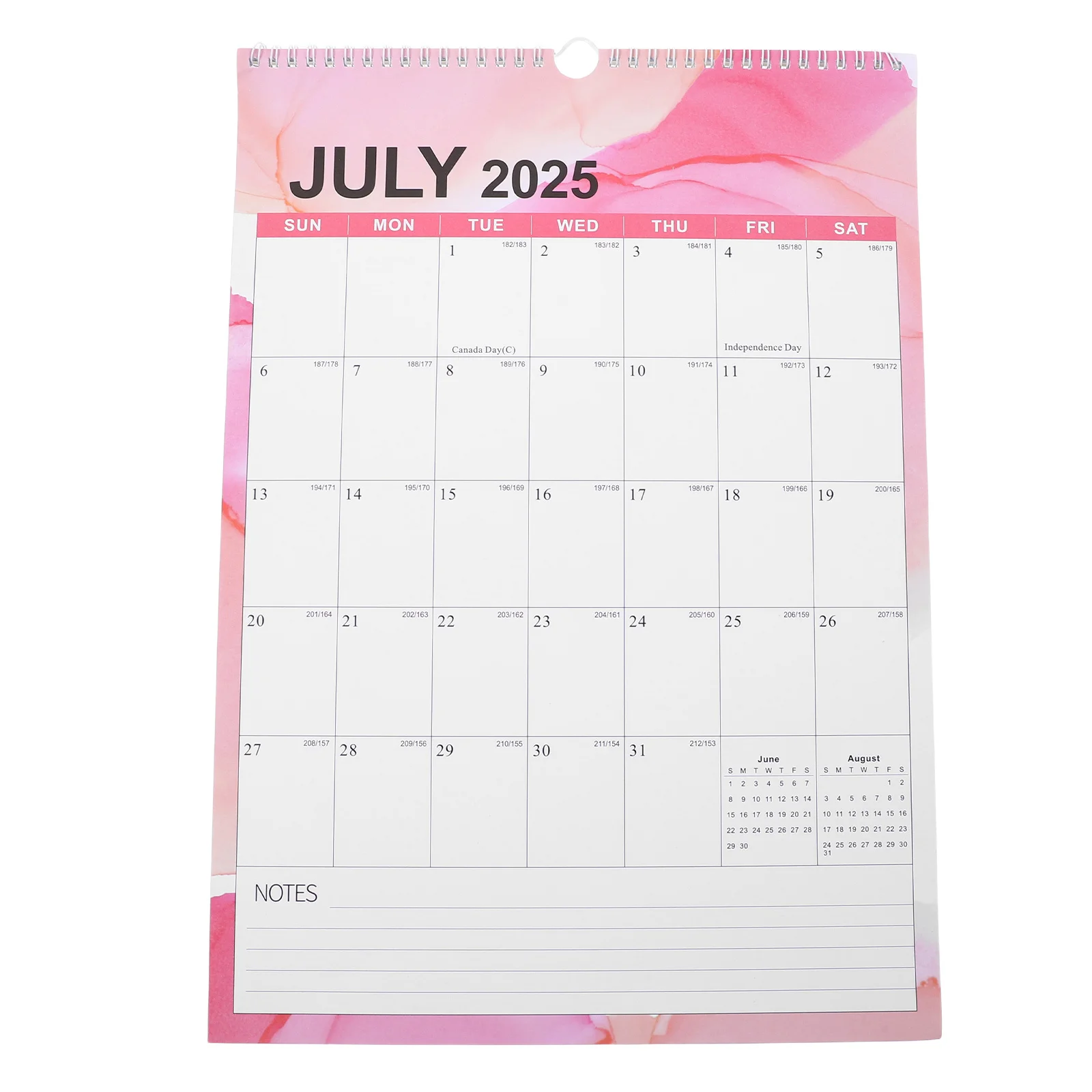 

Spiral Bound 2026 Wall Calendar Monthly Planner Academic Year Home Office Use Minimalist Design Holiday Highlights