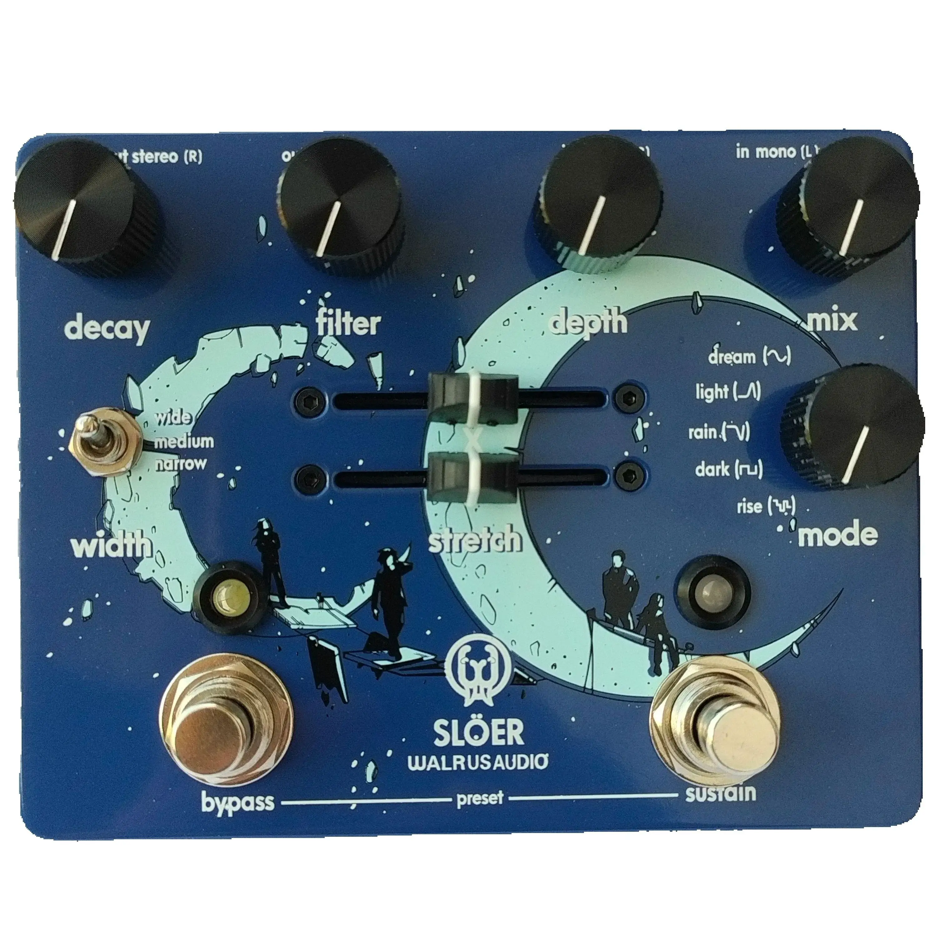 XIAO Guitar Pedal 1:1 Sloer Stereo Ambient Reverb Slö Audio Walrus