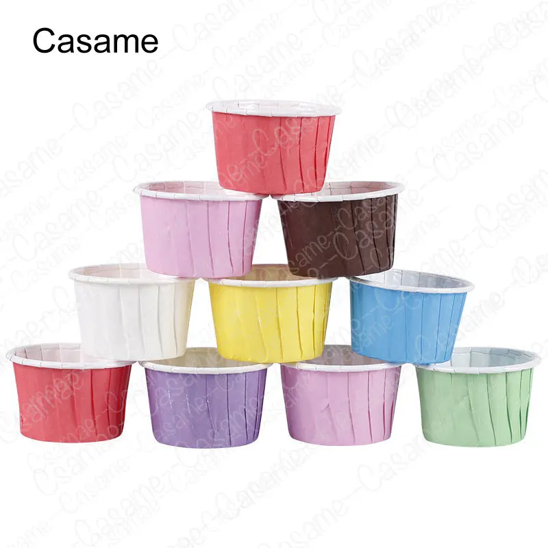 10pcs Muffin Cupcake Paper Cups Cake Decoration Packing Box Oilproof Heat-resisting Color Cupcake Liner Paper Wedding Party