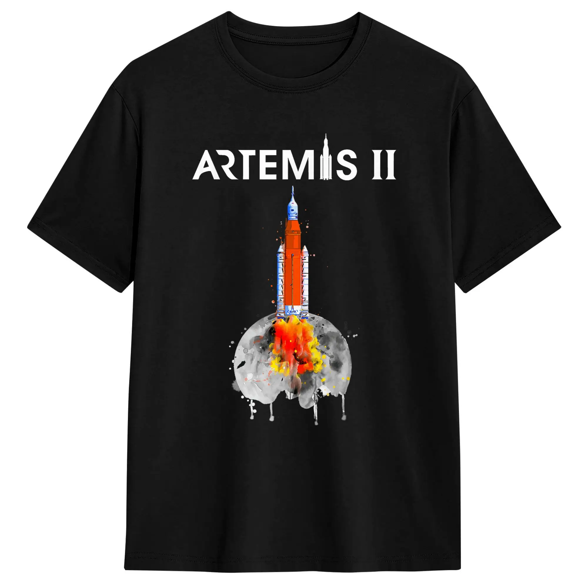 Artemis 2 SLS Rocket Launch Mission To The Moon And Beyond T Shirt Summer  Cotton T-Shirts Male Casual Tee Shirt Short Sleeves