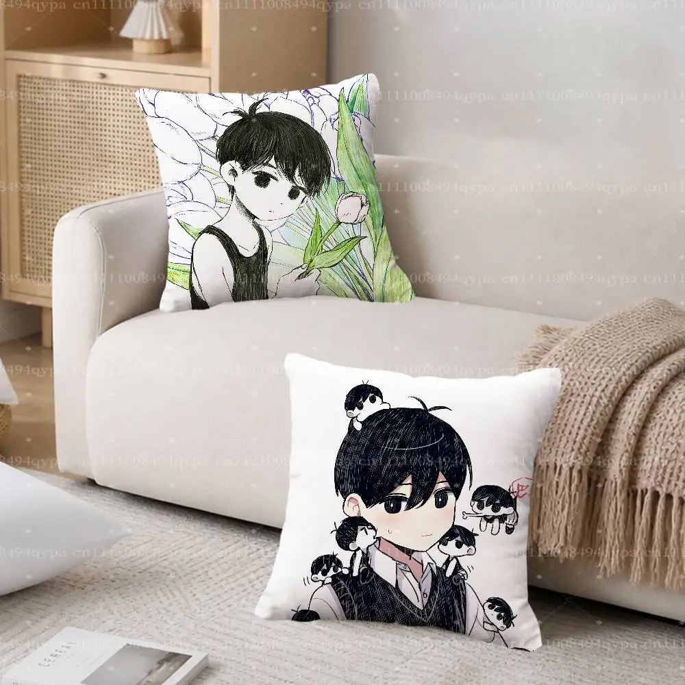 O-Omori Game Pillowcase With Zipper Throw Pillow Cover Decorative Shams Cushion Covers for Bed Living Room Couch