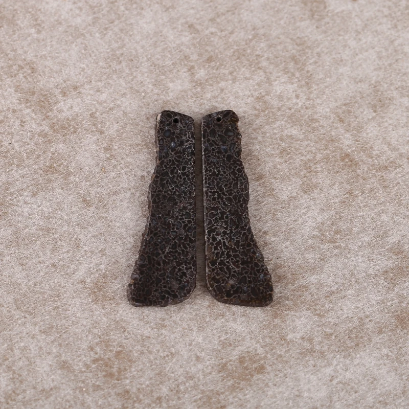 

B&F Black Dinosaur Jasper Long Shaped Earring Beads Handmade Natural Stones for Jewelry Making Unique Jewelry Making Supplies