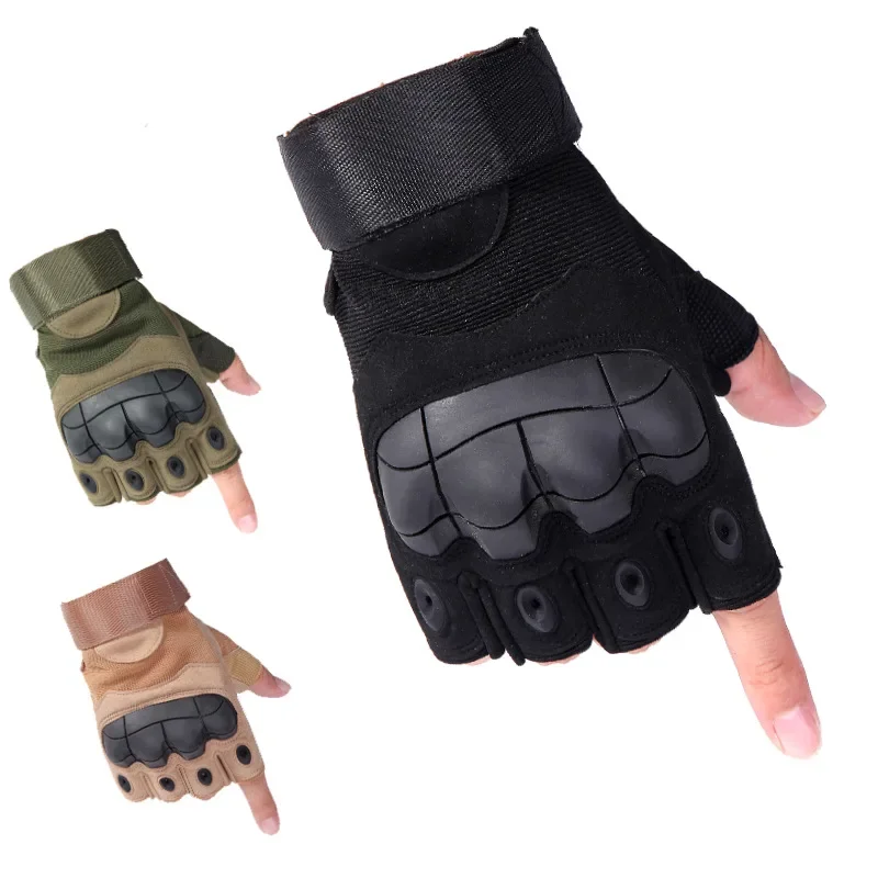 Softshell Tactical Fingerless Gloves Training Combat Protective Outdoor Non Slip Wear Resistant Sports Gloves for Men