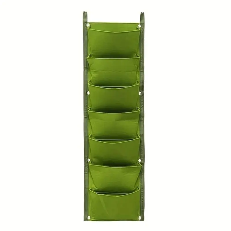 ABRW-New 7 Pockets Vertical Grow Bag Felt Wall Mount Flower Vegetable Planting Container Outdoor Indoor Garden Planter