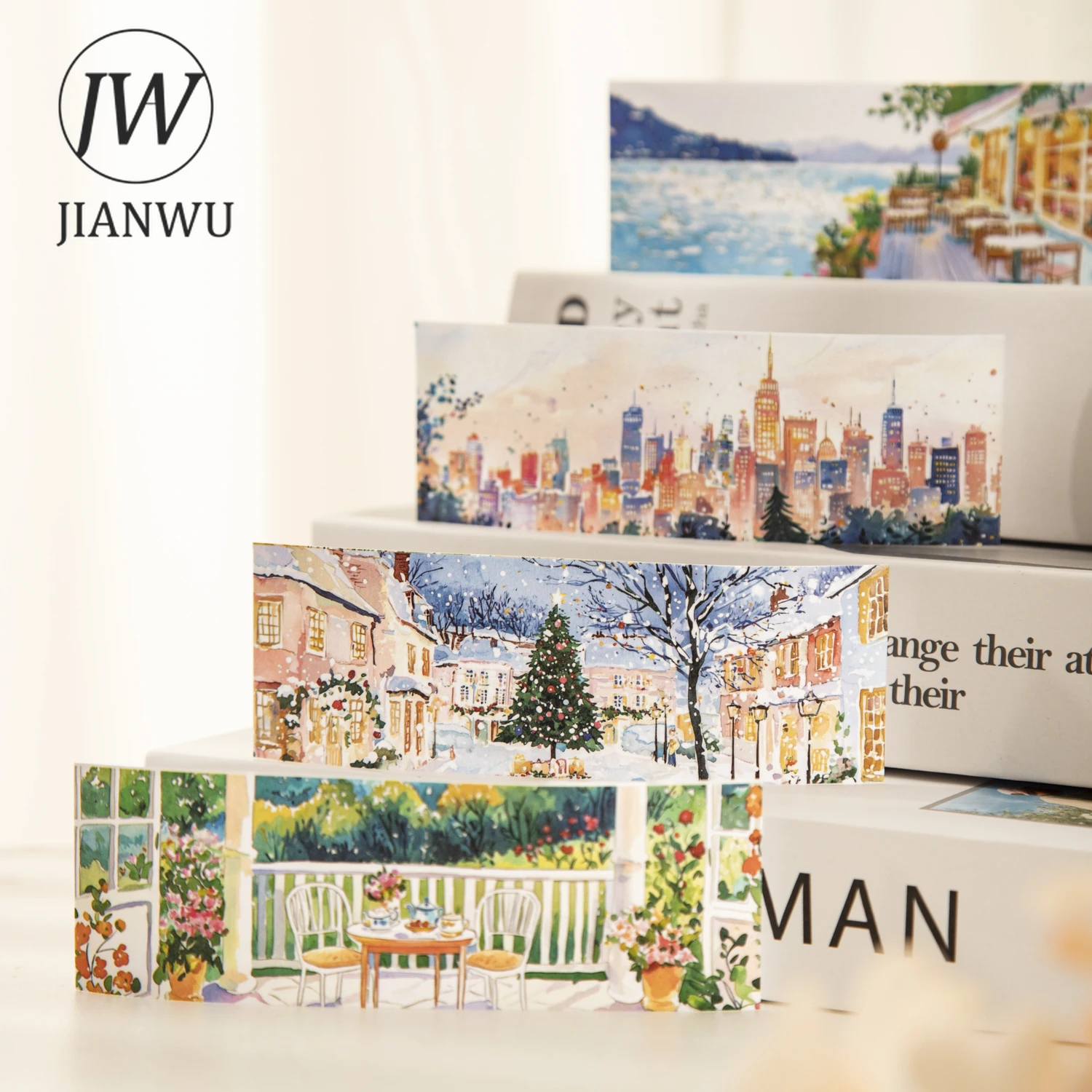 JIANWU Four Season Album Series Vintage Plant Snow Travel Landscape Material Collage Sticker Book Creative Journal Stationery