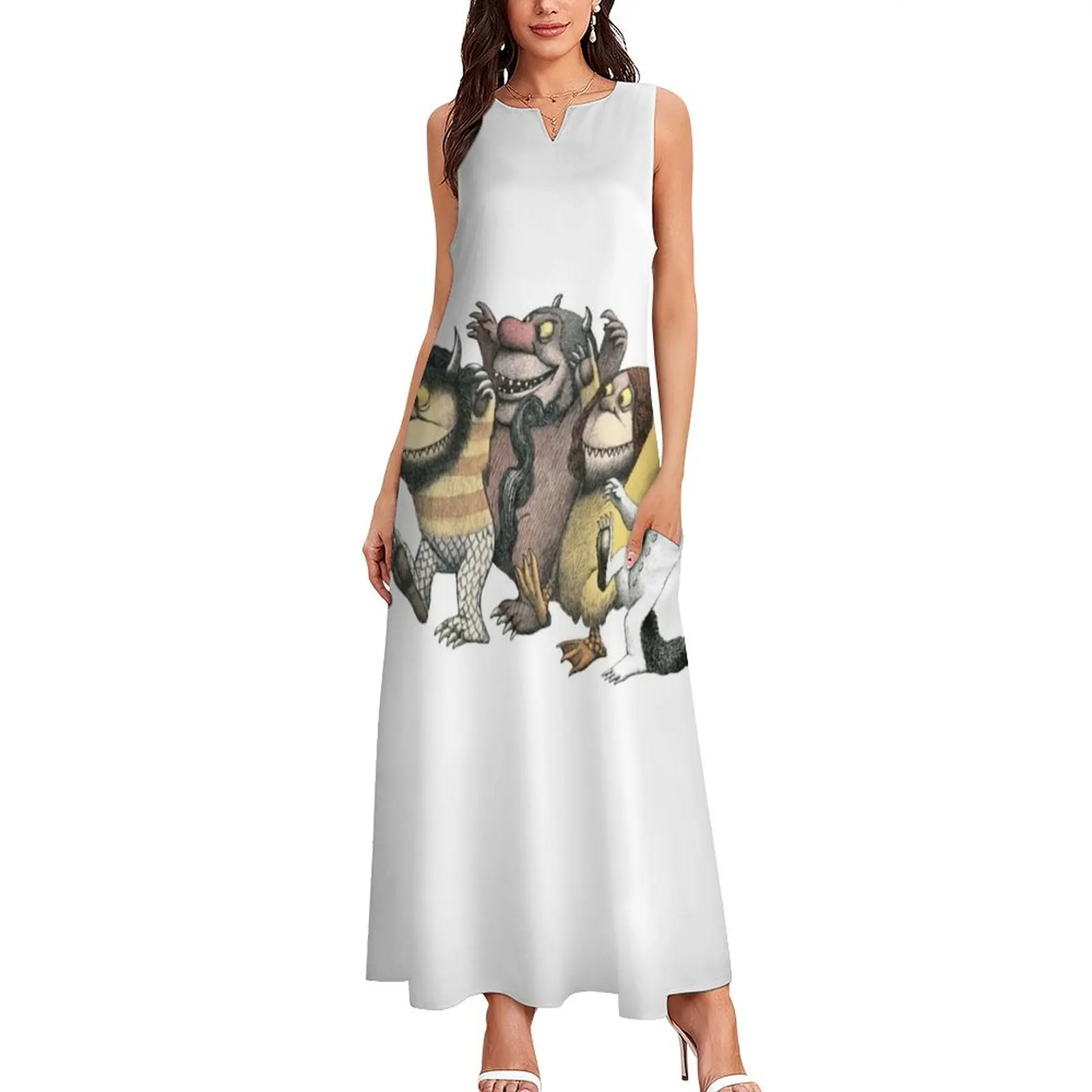 Where the wild things are, Max with Wolves Long Dress luxury woman party dress sexy short dresses daring