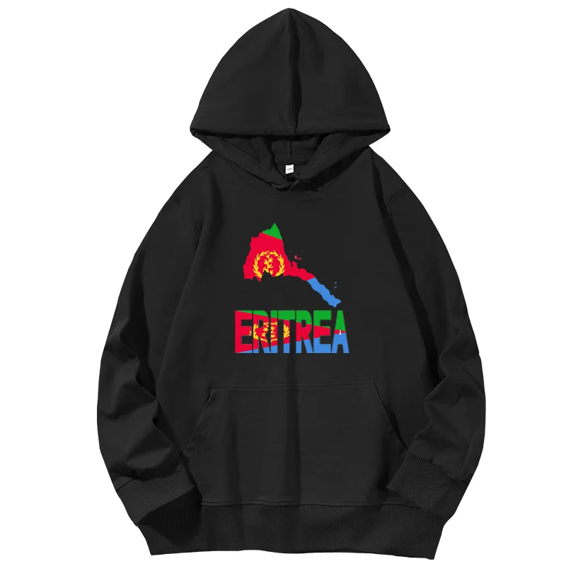 

Eritrea map Eritrean flag Africa Retro Vintage graphic Hooded sweatshirts cotton tracksuit men Spring Autumn Men's sportswear