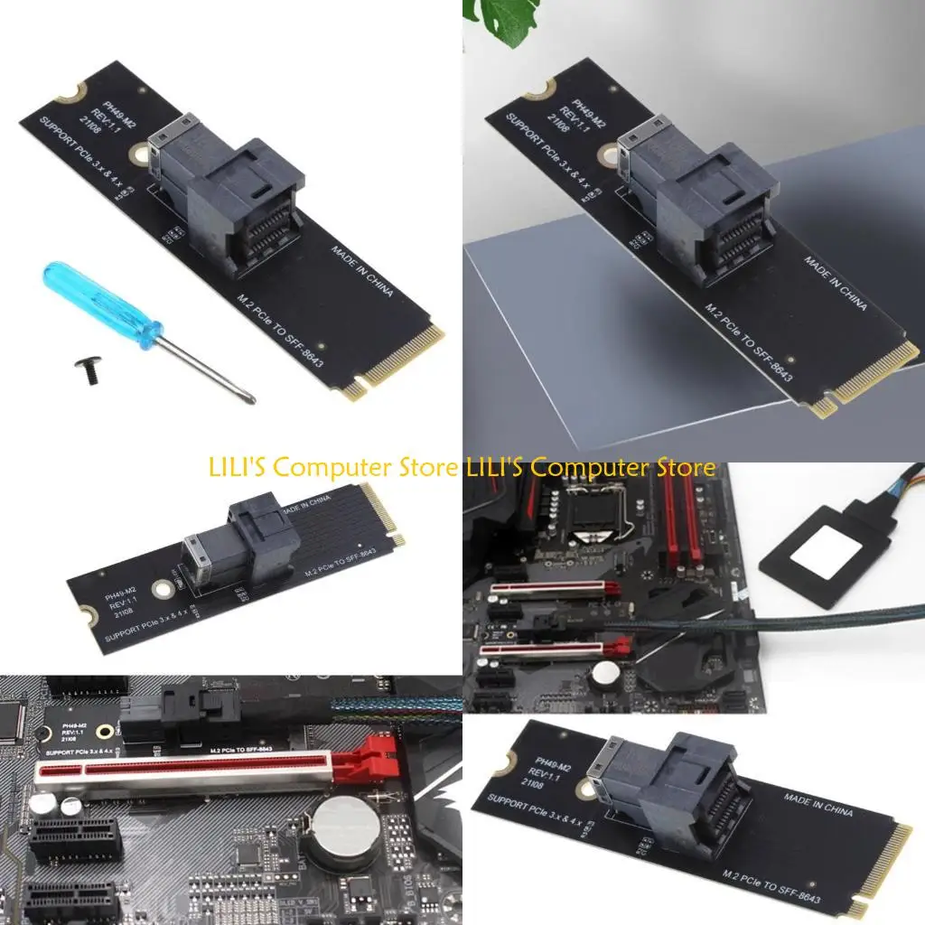 A52B M.2 PCIE إلى SFF-8643 بطاقة توسيع الكمبيوتر المكتبي M.2 لـ NVME لمحول بطاقة التوسع للكمبيوتر المكتبي