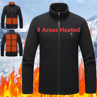 9 Heated Area Heated Jacket USB Charging Heated Insulated Jackets 3 Gear Temperature Intelligent Heating Coat for Winter Outdoor