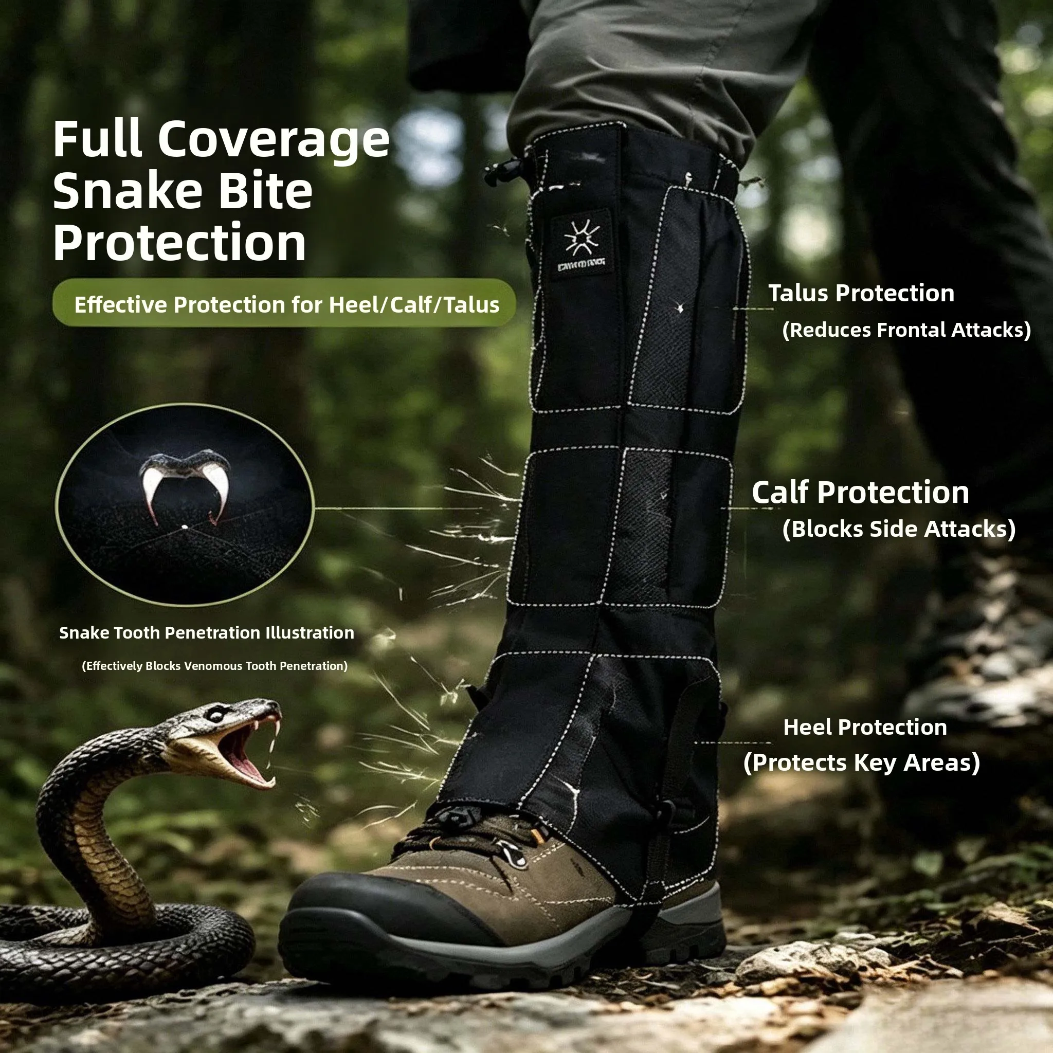 Waterproof Bug Proof Shoe Covers Outdoor Mountain Climbing Hiking Men's Women's Anti Snake Bite Anti Mosquito Leg Covers