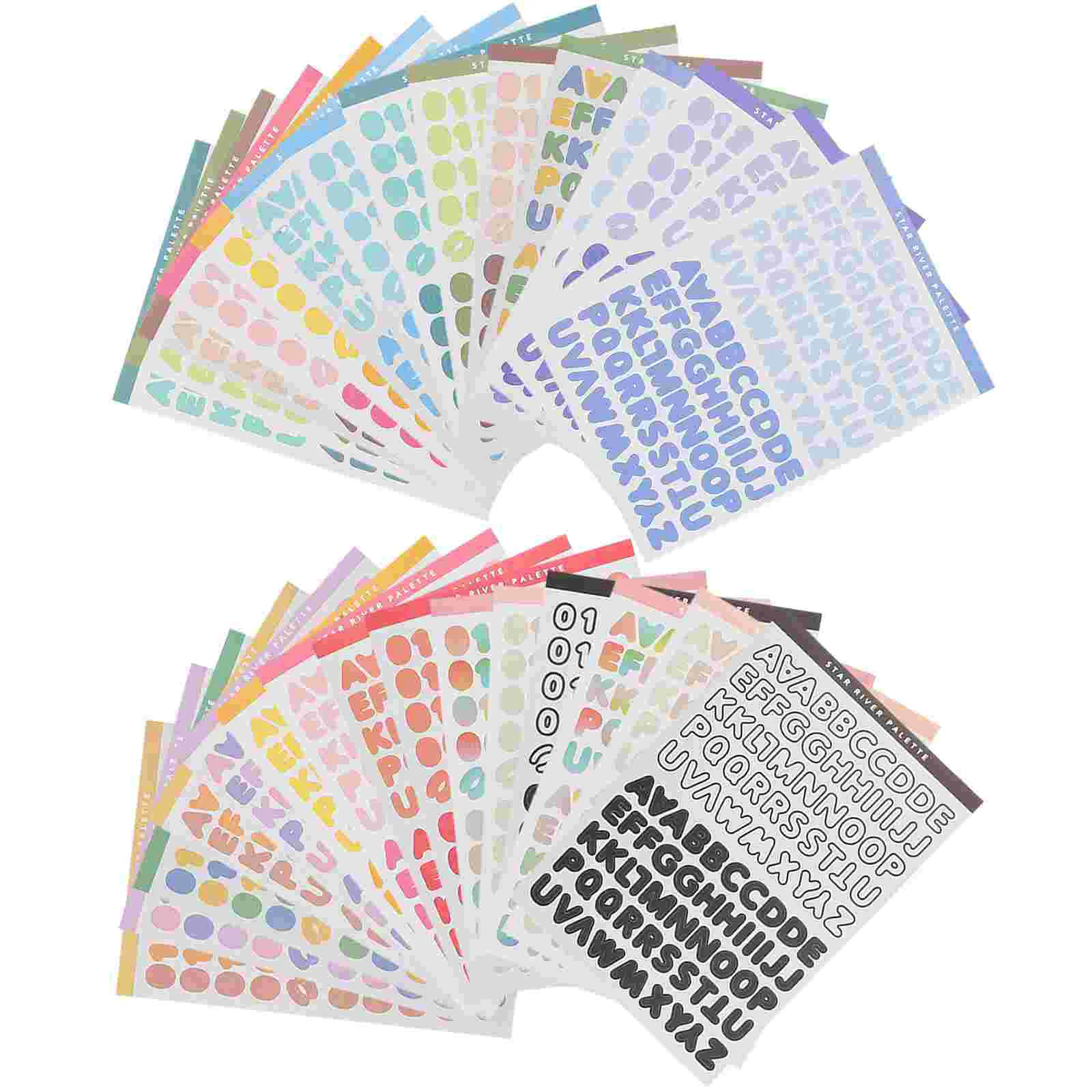 30 Sheets Handbook Stickers Letter Crafts Alphabet Letters for Japanese Paper Account Mailbox Scrap Large Child Small Adhesive