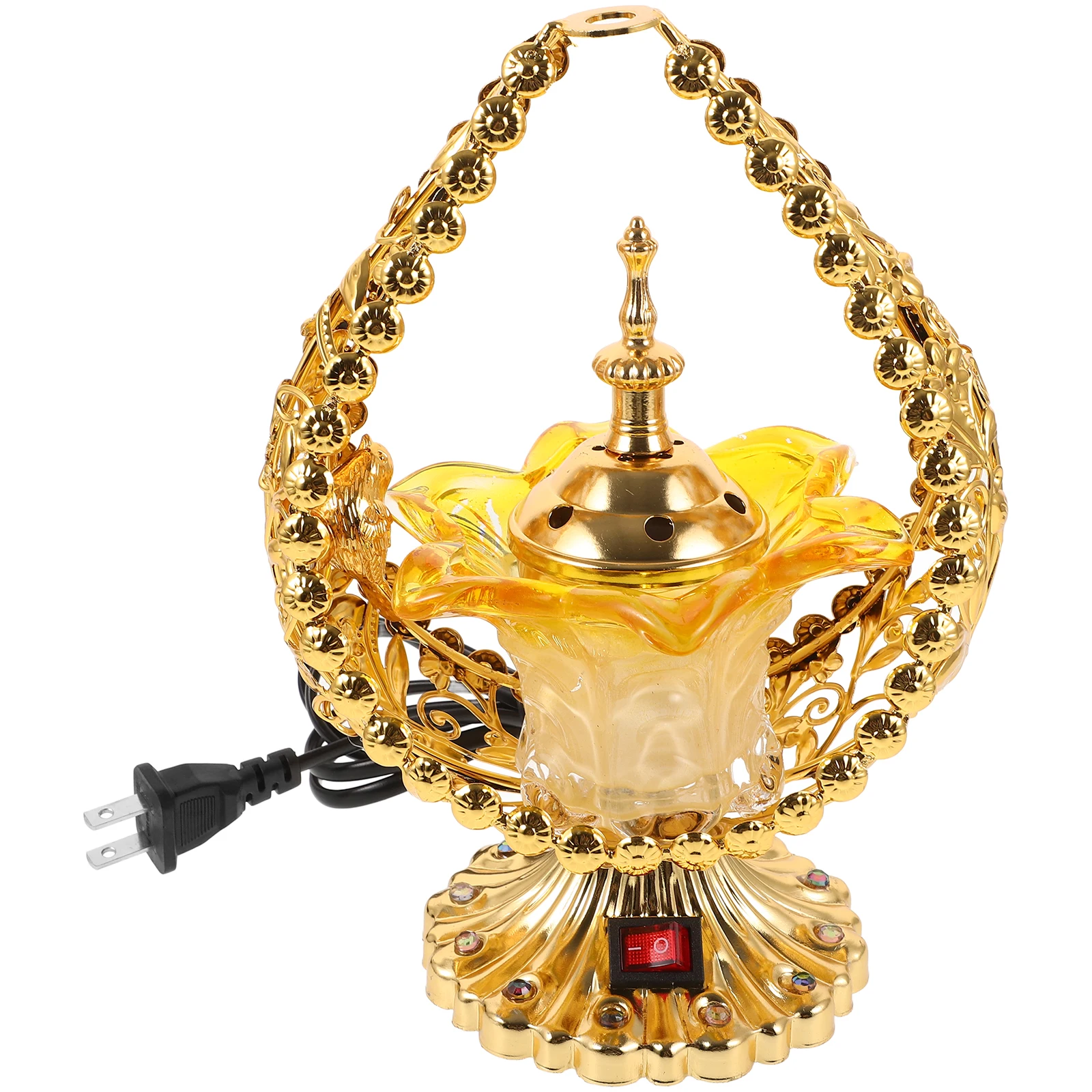 

Arabian Style Electric Incense Burner Lidded Censer Ornament Us Plug Home Office Yoga Room Decor Aroma Burner